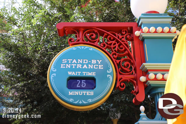 11:02am - 25 min wait for Toy Story Midway Mania.