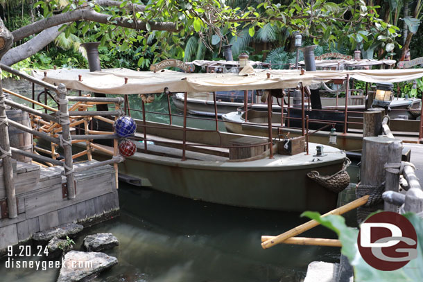 No signs of the work going on at the Jungle Cruise from here.