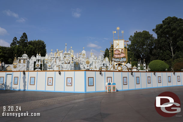 it's a small world is closed for renovation and the holiday show installation.