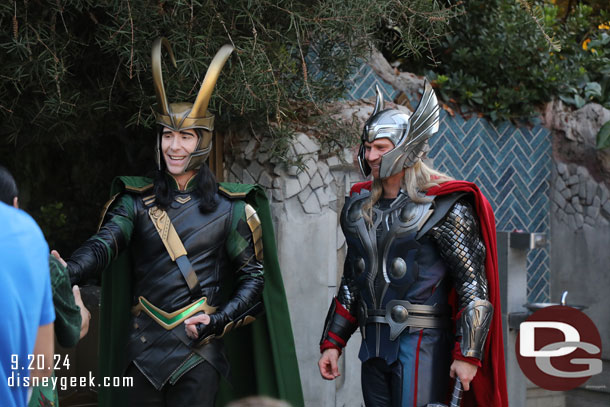 Loki and Thor in Avengers Campus