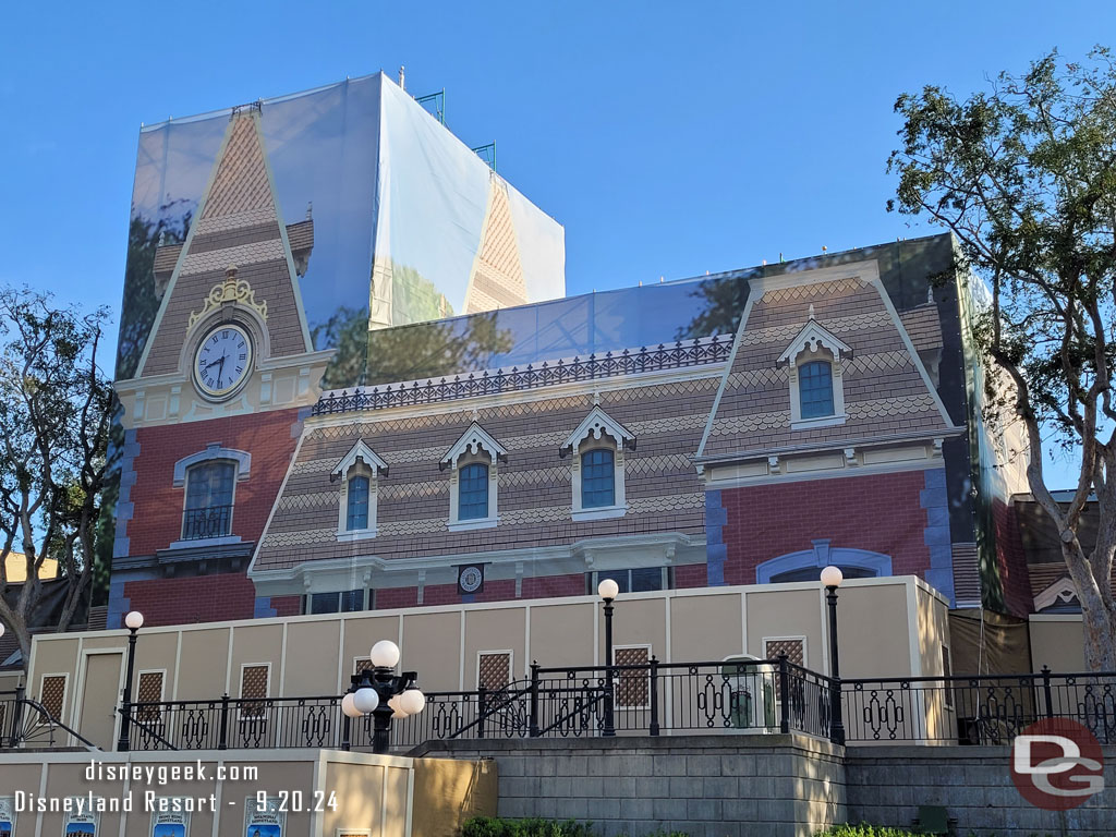 A look at the Town Square facing scrims for the train station