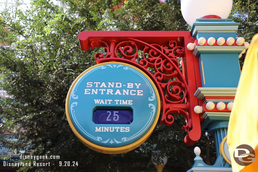 11:02am - 25 min wait for Toy Story Midway Mania.