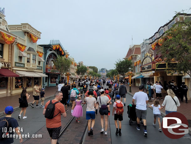 Main Street USA 20 minutes prior to park opening.