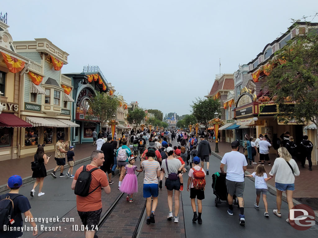 Main Street USA 20 minutes prior to park opening.