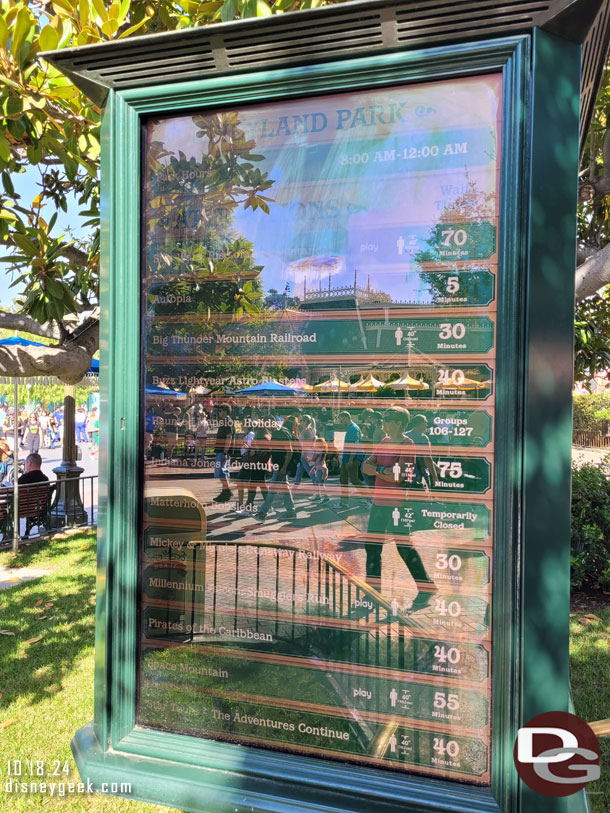 2:56pm - Disneyland wait times