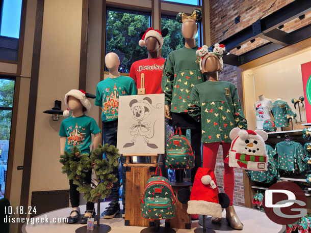 Holiday merchandise is starting to show up.  Here is a look at one section of the World of Disney.