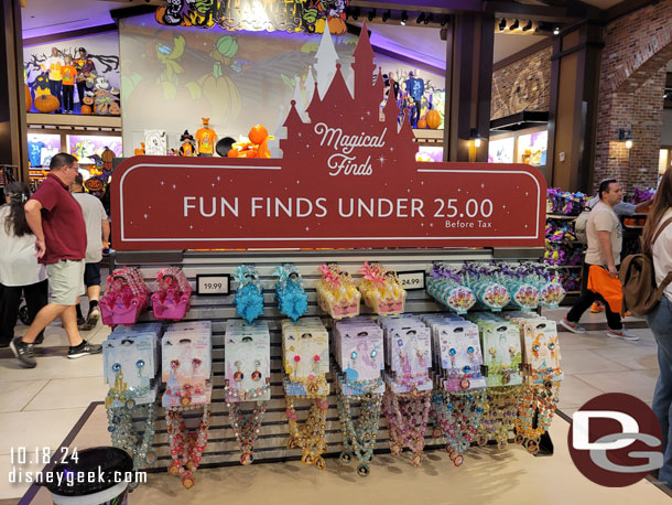 Interesting signage.  Seems that is not a great selling point for parents looking for a reasonable souvenir, the highlighted ones are nearly $25.