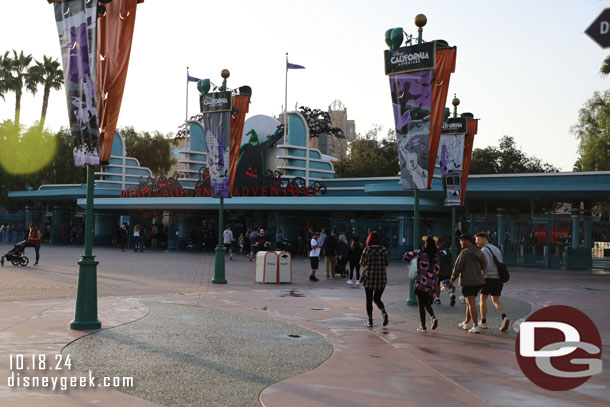 Looking across the Esplanade at Disney California Adventure.