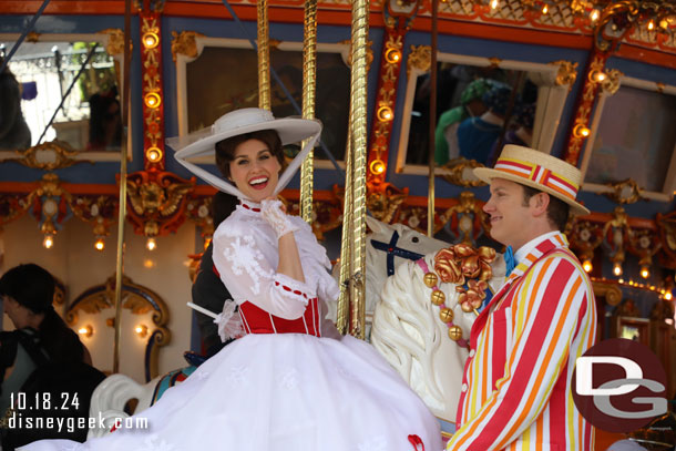 Mary Poppins and Bert on King Arthur Carousel in Fantasyland