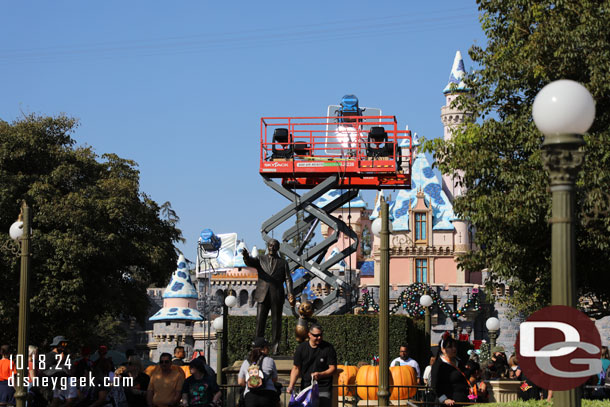 The lights were up and they were taping a segment for the Disney Parks Holiday specials