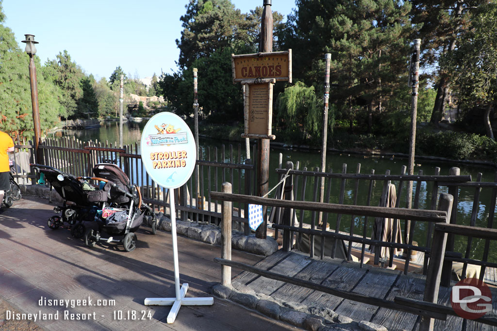 Trying to have guests park strollers out by the canoes.