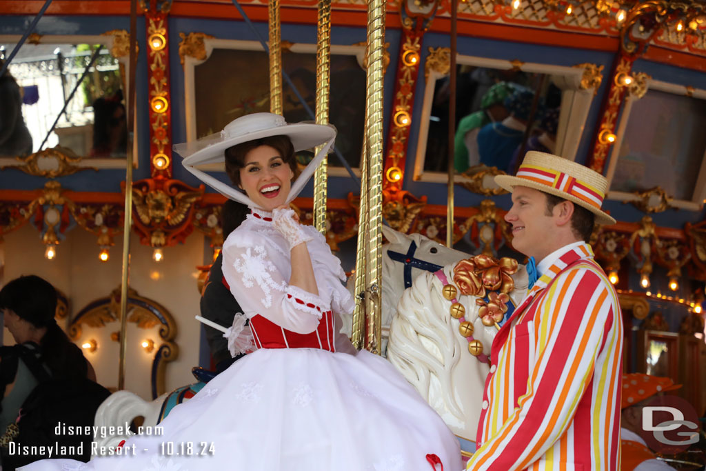 Mary Poppins and Bert on King Arthur Carousel in Fantasyland