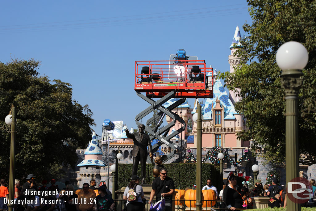 The lights were up and they were taping a segment for the Disney Parks Holiday specials