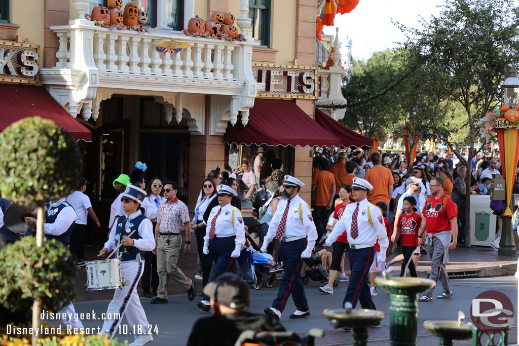 The Honor Guard arriving for the Flag Retreat with the Disneyland Band