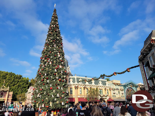 Main Street USA is decorated and in the festive spirit