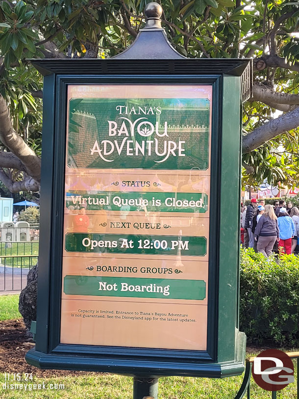 Tiana's Bayou Adventure did not open with the park, today is opening day.