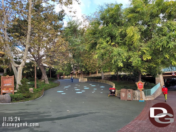 Snowflakes lead the way to the Fantasyland Theatre