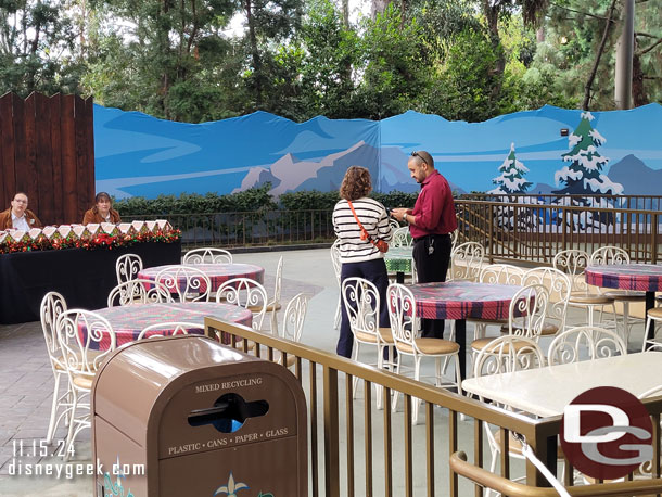 A pick up location for the holiday popcorn buckets