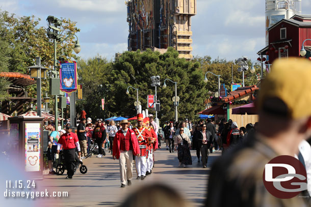 12:15pm - Holiday Toy Drummers arriving for a performance at Disney Festival of Holidays.