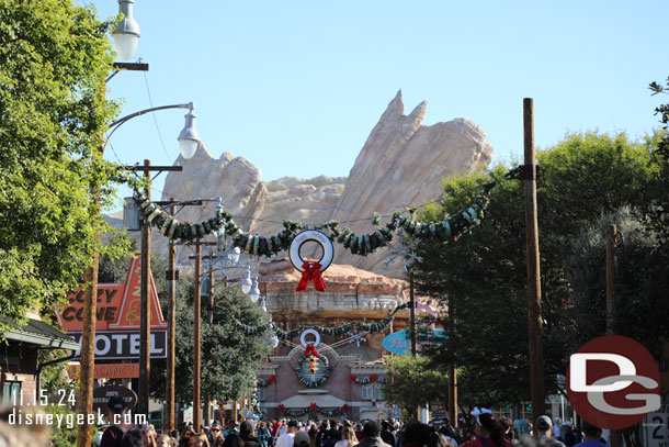 Cars Land is decked out for the season.  