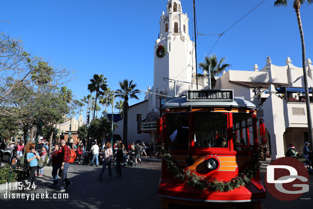 A Red Car passing through Carthay Circle