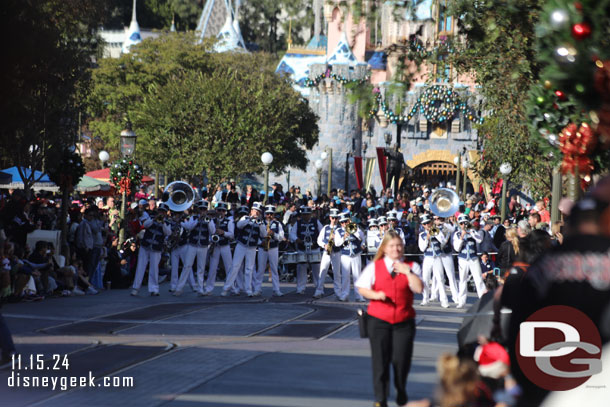 The Disneyland Band making its way along Main Street USA .