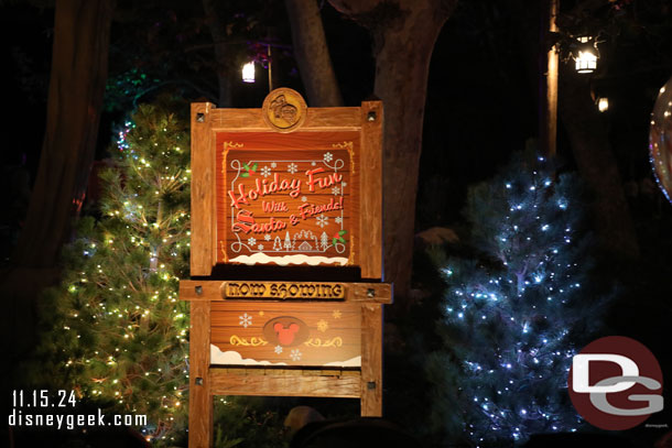 The Fantasyland theatre area has some Christmas trees, the Holiday fun ended hours ago though at 5pm.