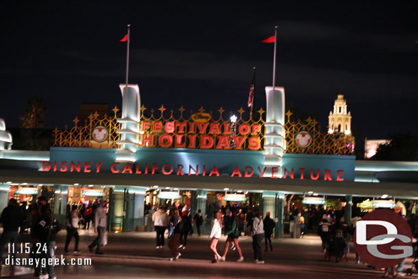 8:17pm - Returning to Disney California Adventure