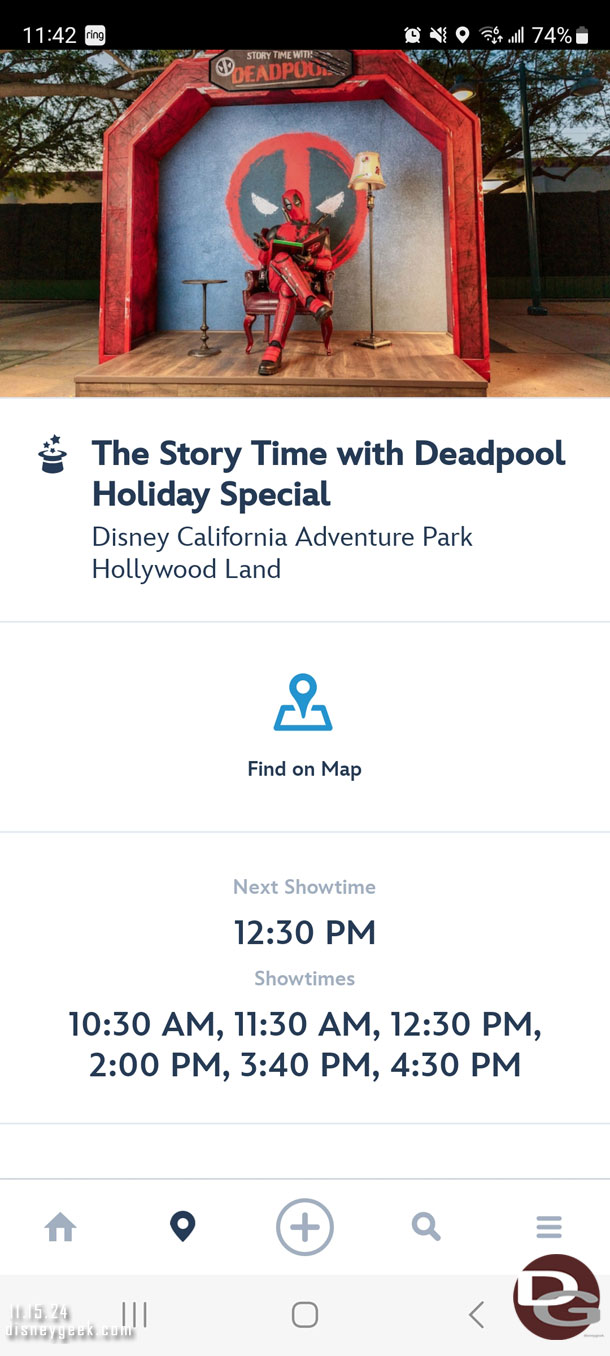 The Story Time with Deadpool Holiday Special premiered today at DCA.  It is my to visit list later today.