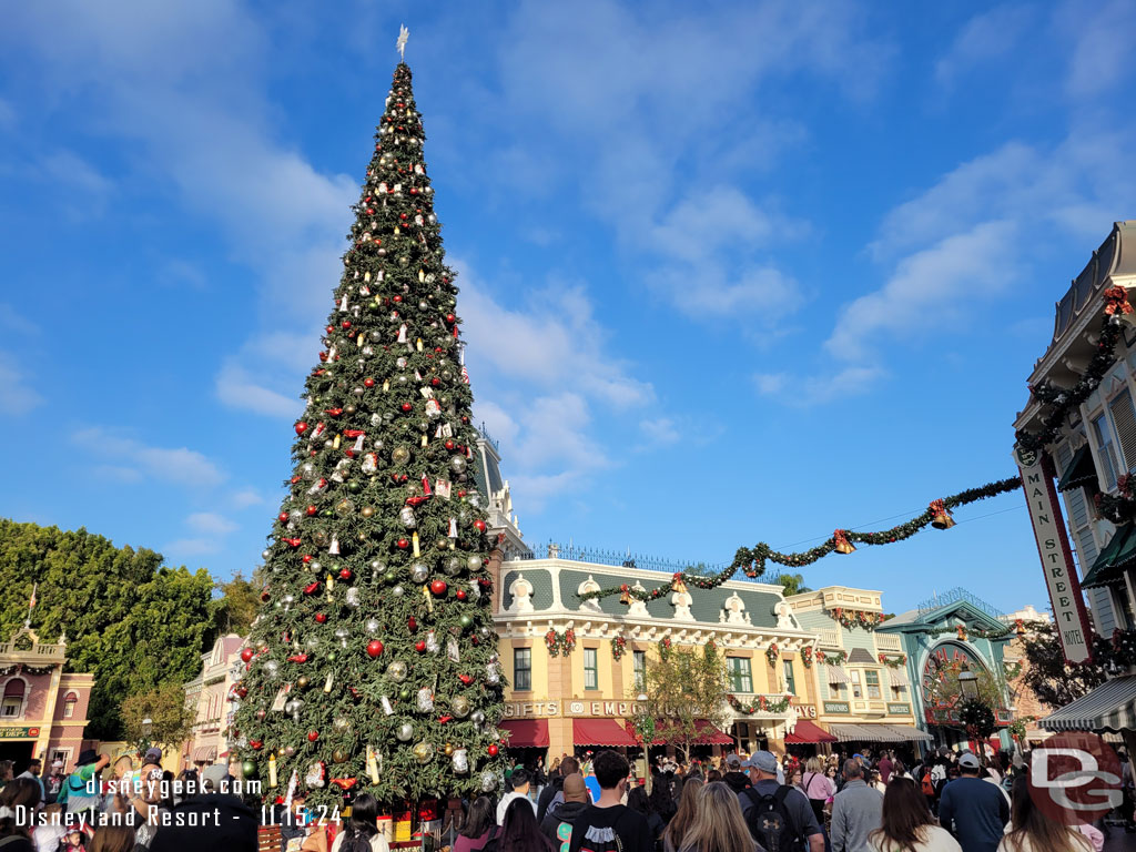 Main Street USA is decorated and in the festive spirit