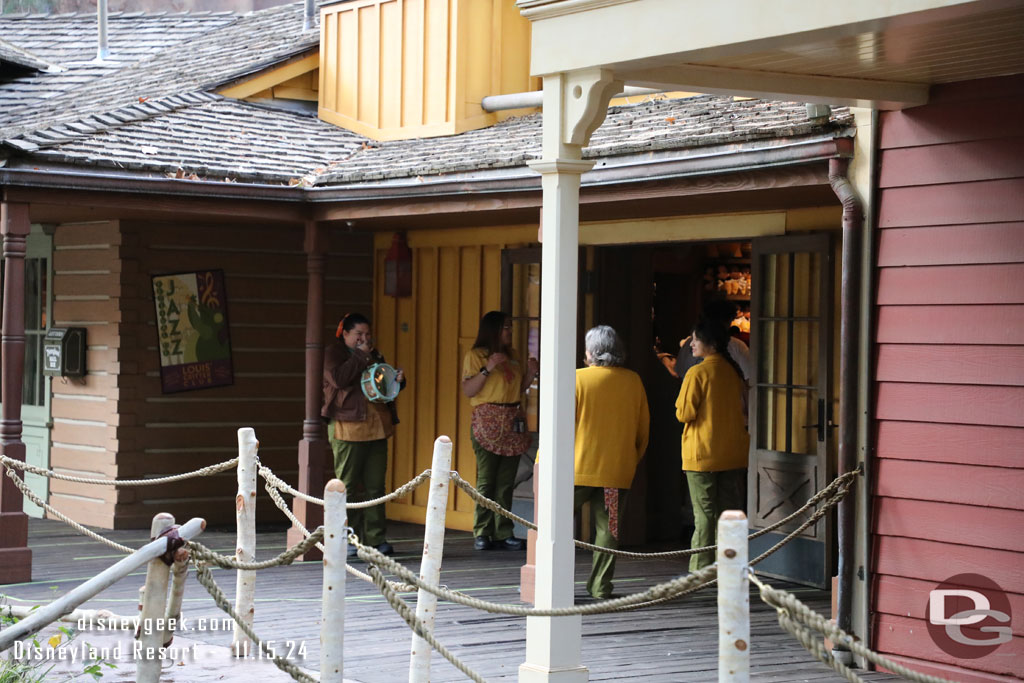 Cast Members cheering on guests as they left the store.