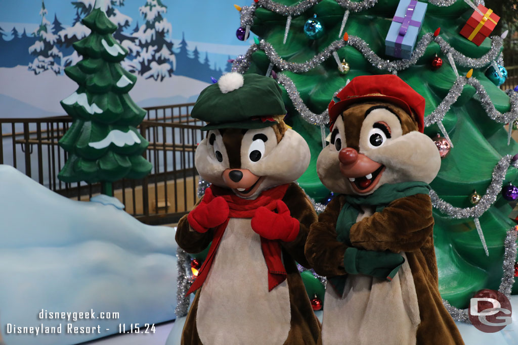 Chip N Dale in their holiday outfits