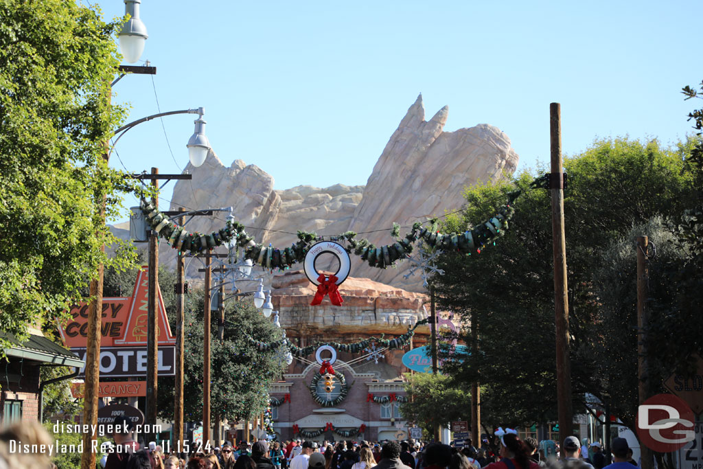 Cars Land is decked out for the season.  