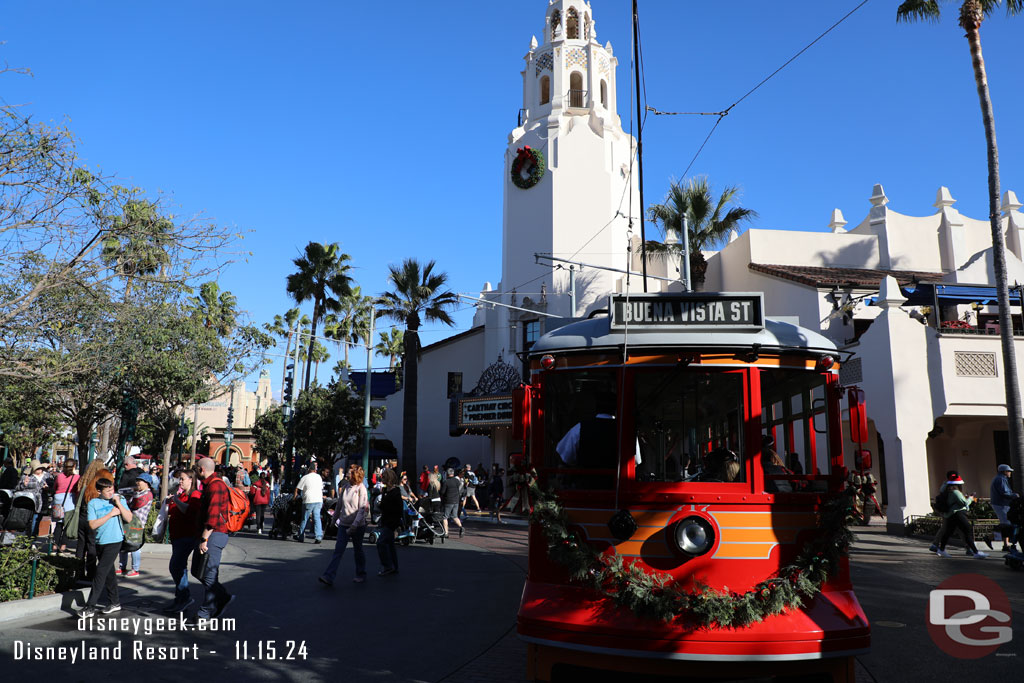 A Red Car passing through Carthay Circle