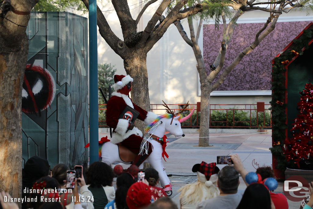 Deadpool making his entrance.