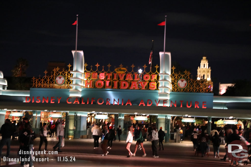 8:17pm - Returning to Disney California Adventure