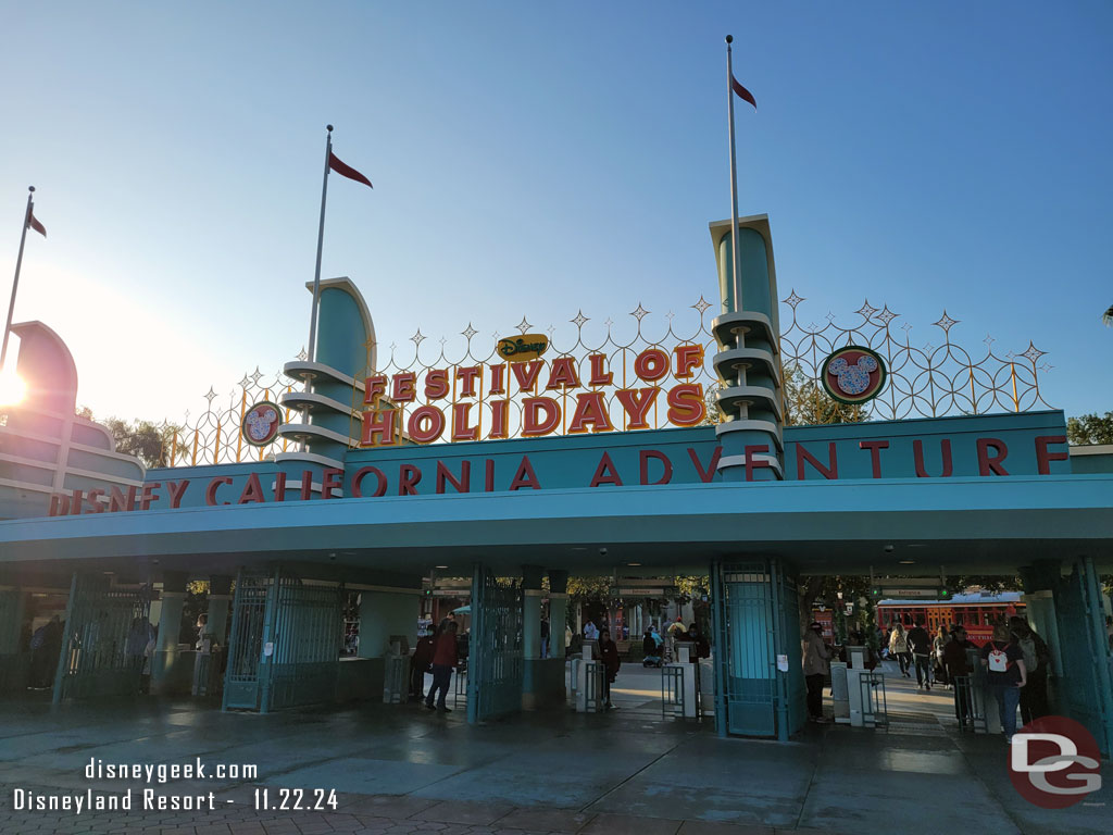 I am starting my day at Disney California Adventure today.