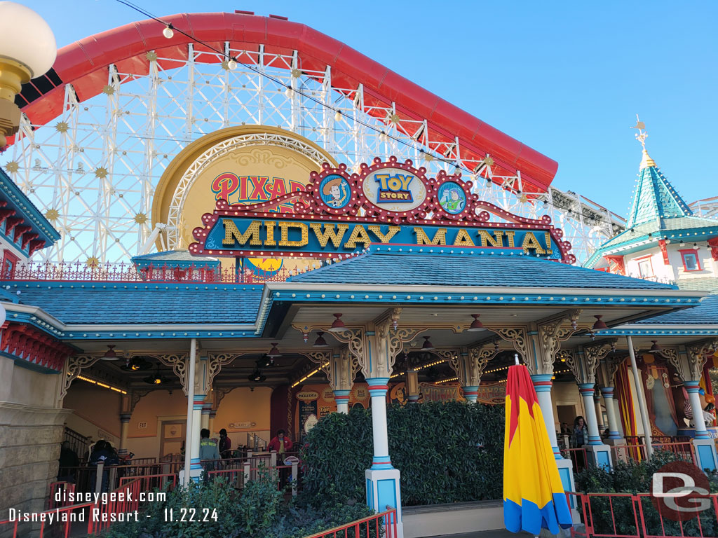 8:08am - Decided to visit Toy Story Midway Mania this morning