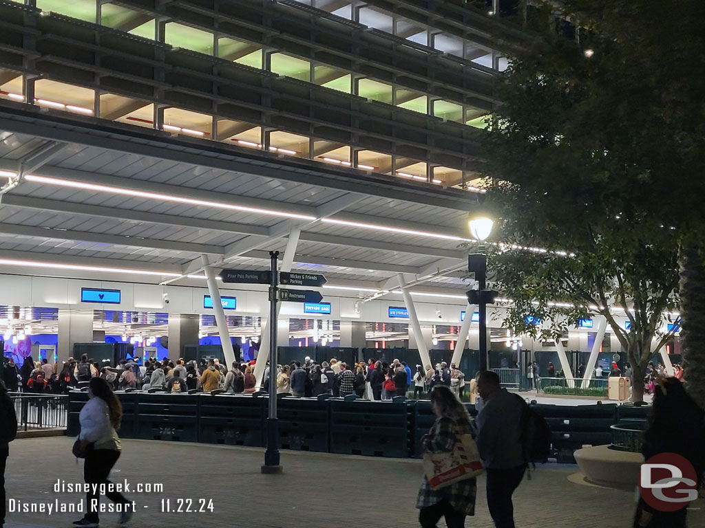 8:04pm - The security wait as I was leaving the parks this evening