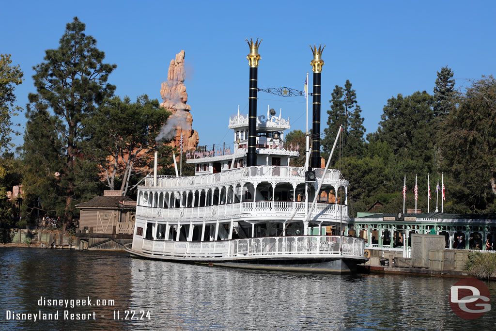 The Mark Twain and Columbia were not accepting passengers.  Both were circling the Rivers of America though.