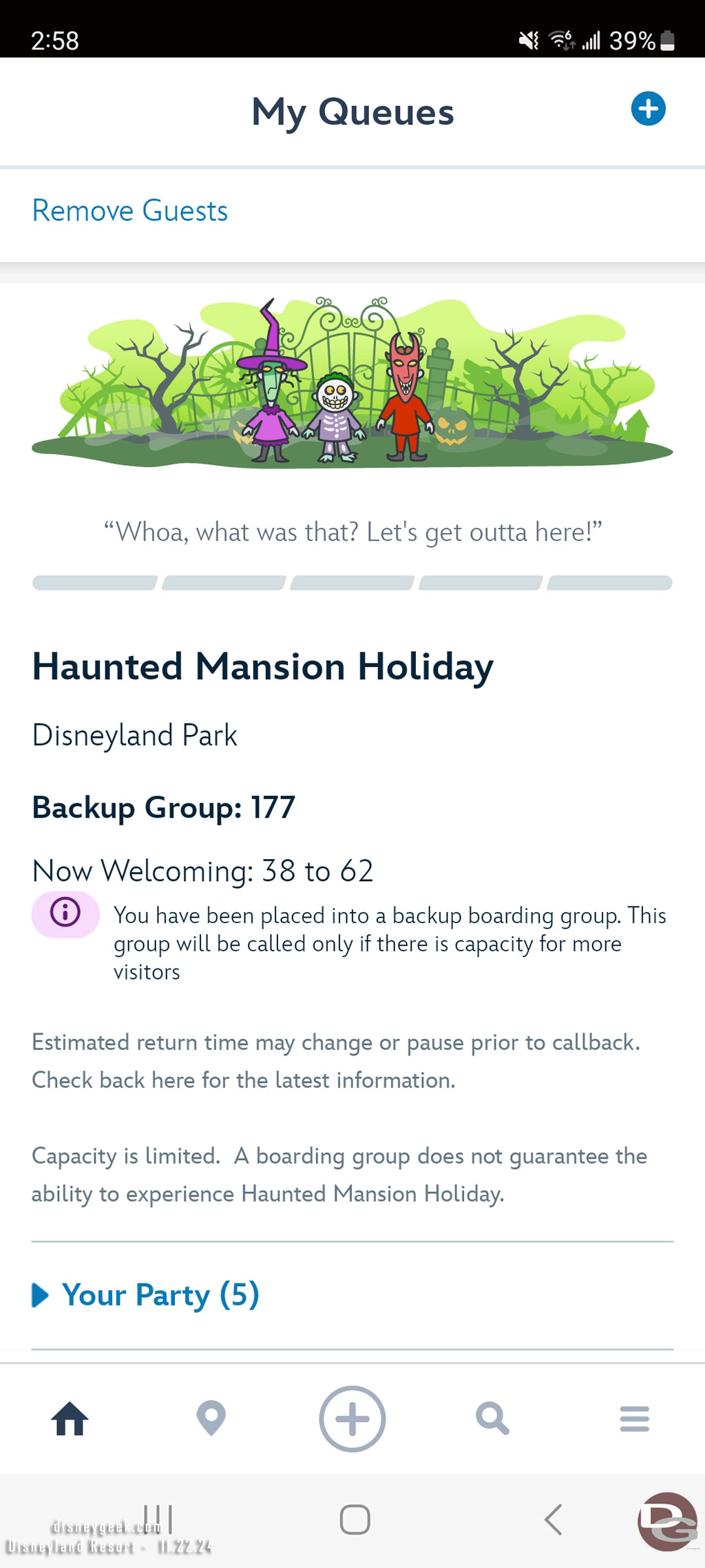 A slow day for Haunted Mansion Holiday today. Looks like I will not be riding.