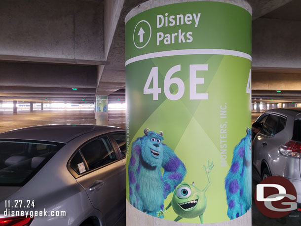 11:20am - Parked on the Monsters Inc level of the Pixar Pals Parking structure today.