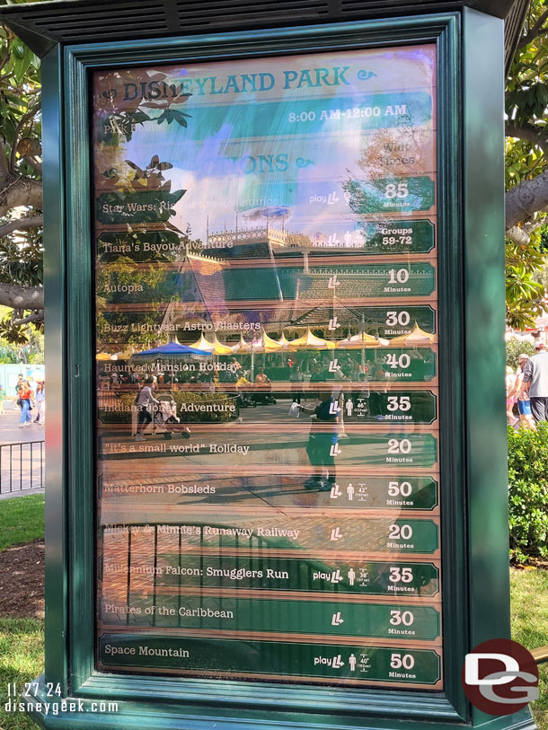 11:47am - Disneyland wait times