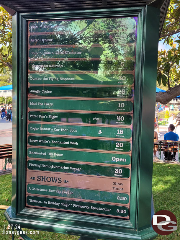 11:47am - Disneyland wait times