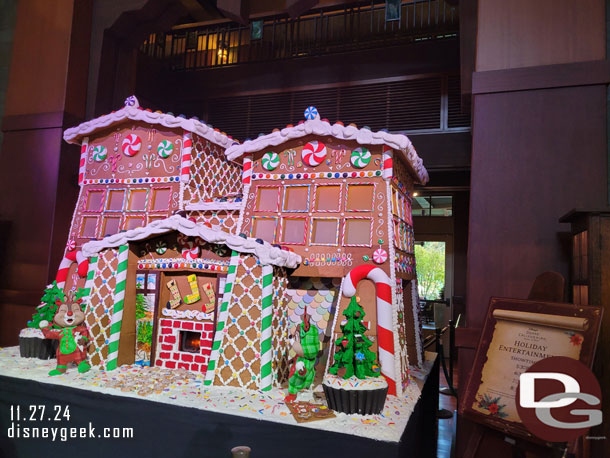 The 2024 gingerbread house in Disney's Grand Californian Hotel lobby.