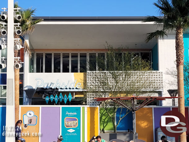 The exterior of Parkside Market is nearing completion.