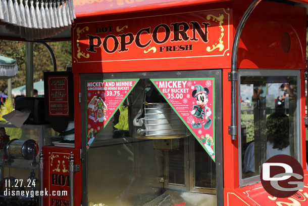 Popcorn bucket offerings. I did not see any of the houses though, plenty of Mickeys around.