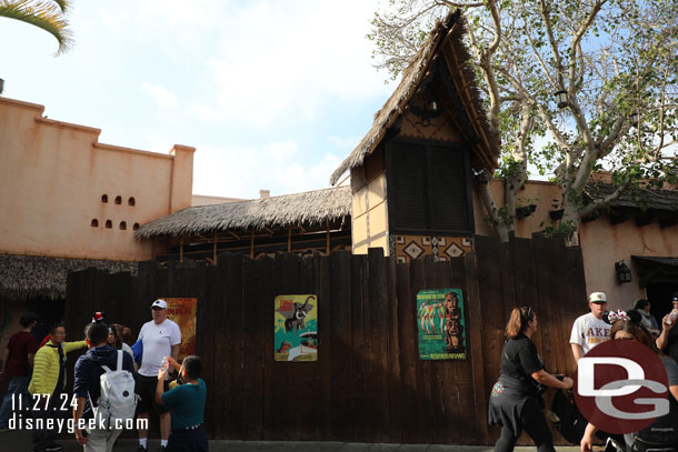 The Adventureland walls are still up if anyone is wondering. There have been no visible signs of progress in months.