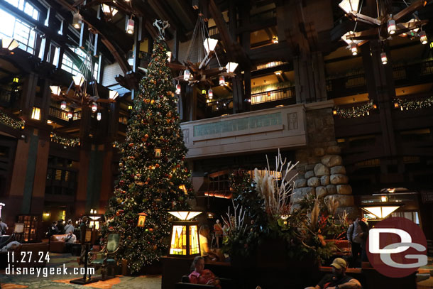 The tree in the lobby of the Grand Californian Hotel.