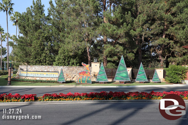 The Grand Californian Hotel driveway decorations